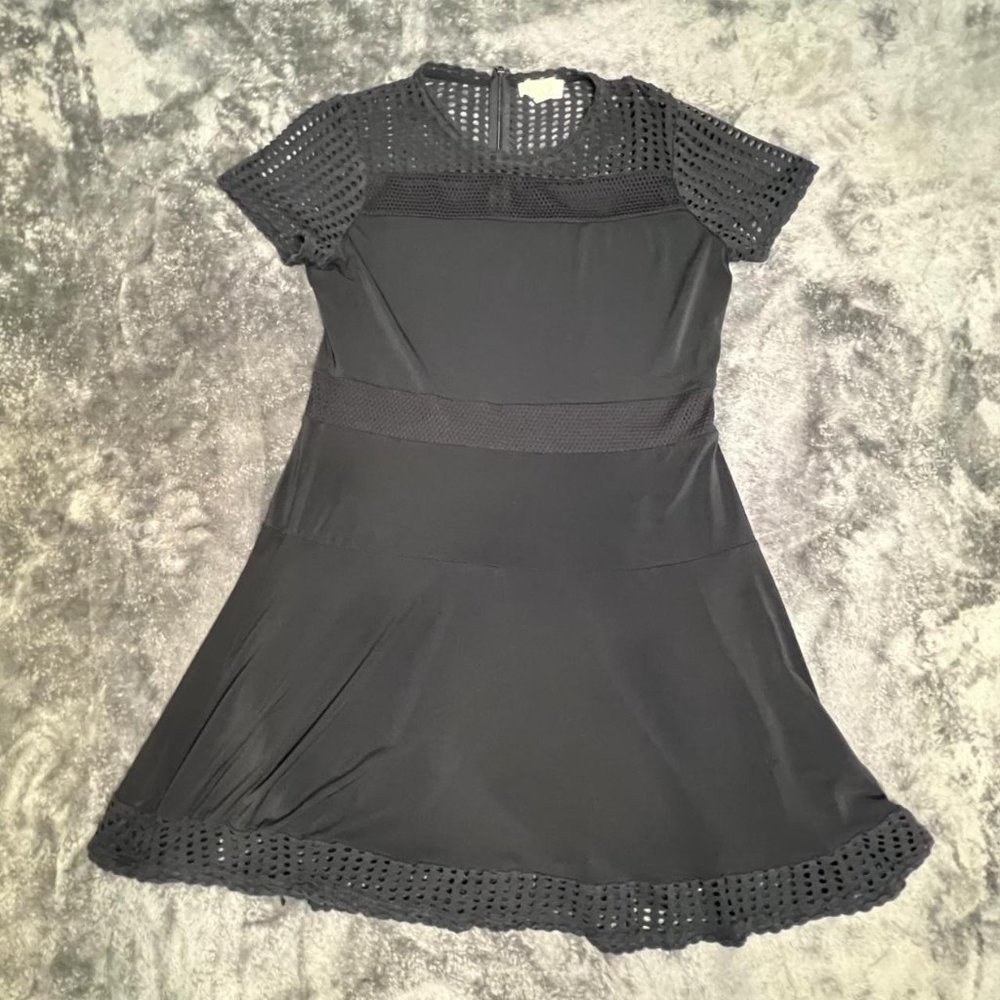 Michael Kors Black Lace Mesh Fit & Flare Dress